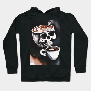 Skeleton with a coffee cup #4 Hoodie